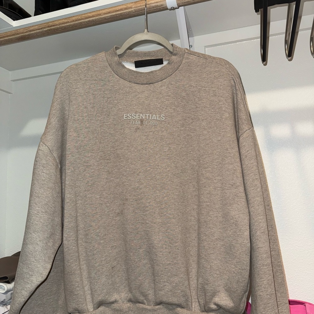 Essentials FEAR OF GOD Men's Beige Crewneck Sweater
